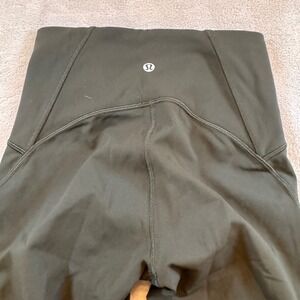Lululemon High Rise Athletic Yoga Leggings Dark Olive Green Workout Active Sz 4‎